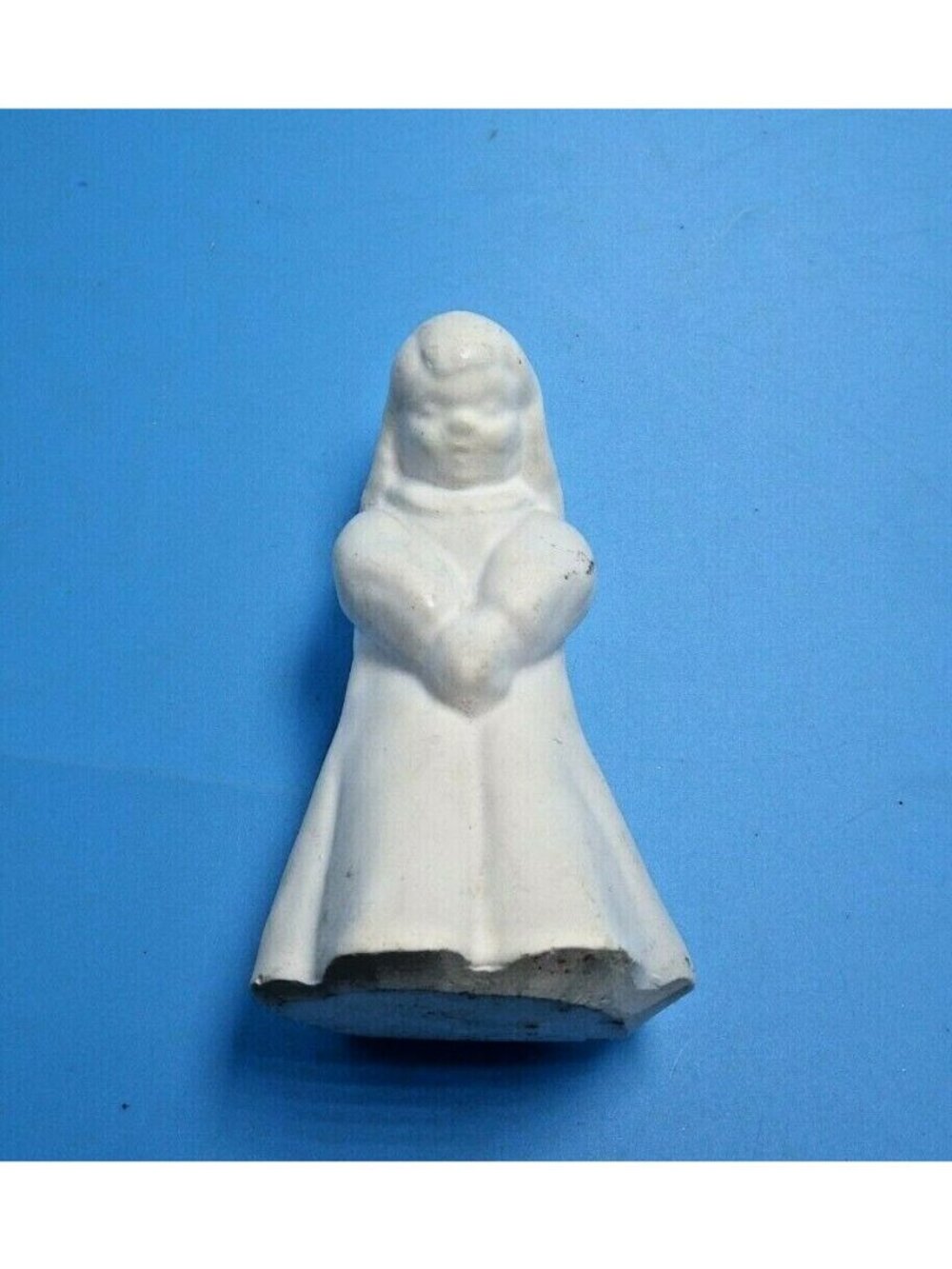 Angel Figurine Girl Praying White Plaster Holiday Christmas Religious